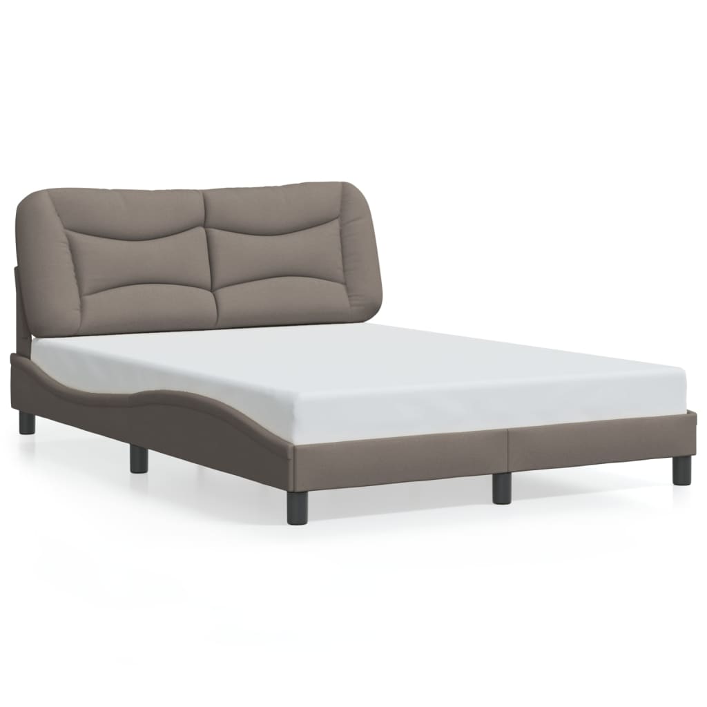 Cadre de lit avec LED sans matelas taupe 120x200 cm tissu - XIOS