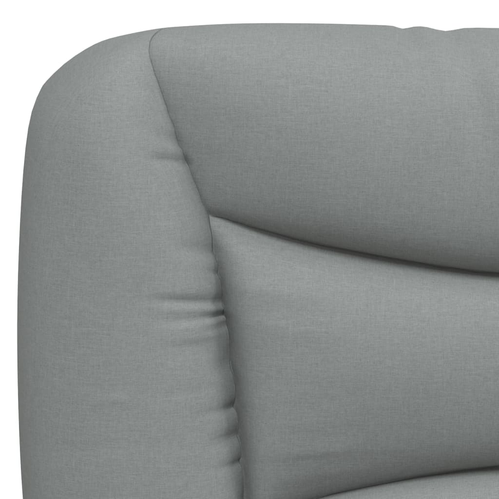 Cadre de lit avec LED sans matelas gris clair 140x190 cm tissu - XIOS
