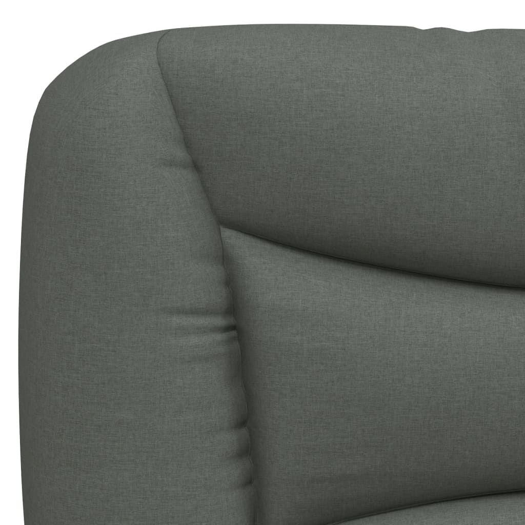 Cadre de lit avec LED sans matelas gris foncé 140x190 cm tissu - XIOS