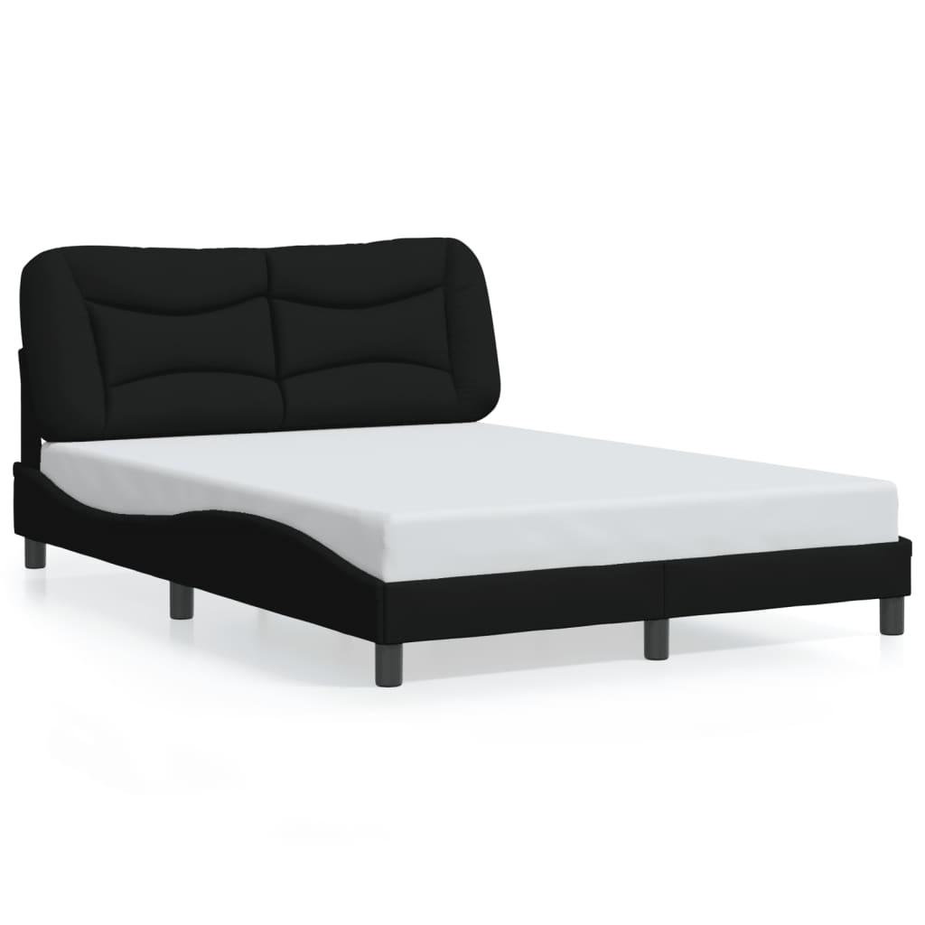 Cadre de lit avec LED sans matelas noir 140x190 cm tissu - XIOS