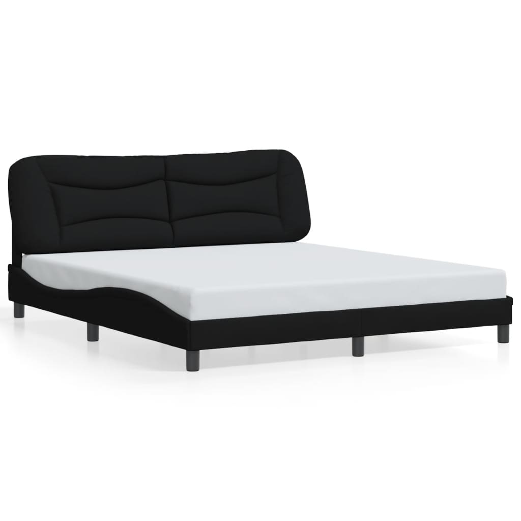 Cadre de lit avec LED sans matelas noir 180x200 cm tissu - XIOS