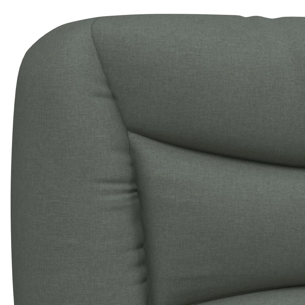 Cadre de lit avec LED sans matelas gris foncé 200x200 cm tissu - XIOS
