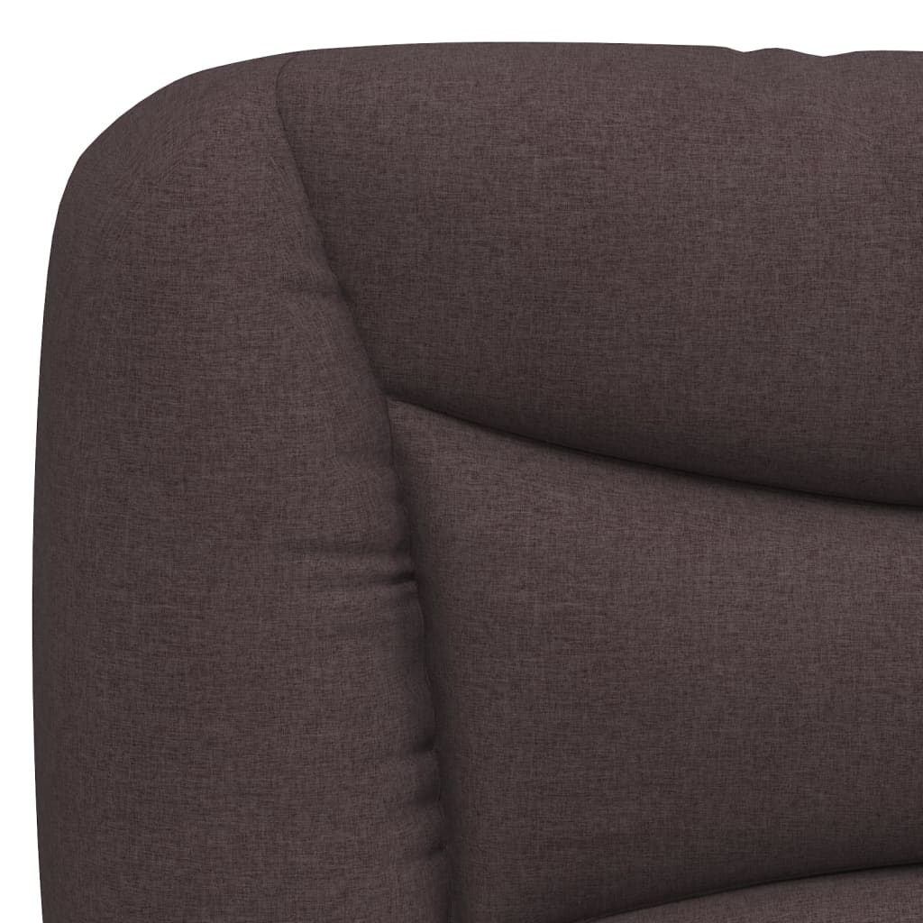 Cadre de lit avec LED sans matelas marron foncé 200x200cm tissu - XIOS