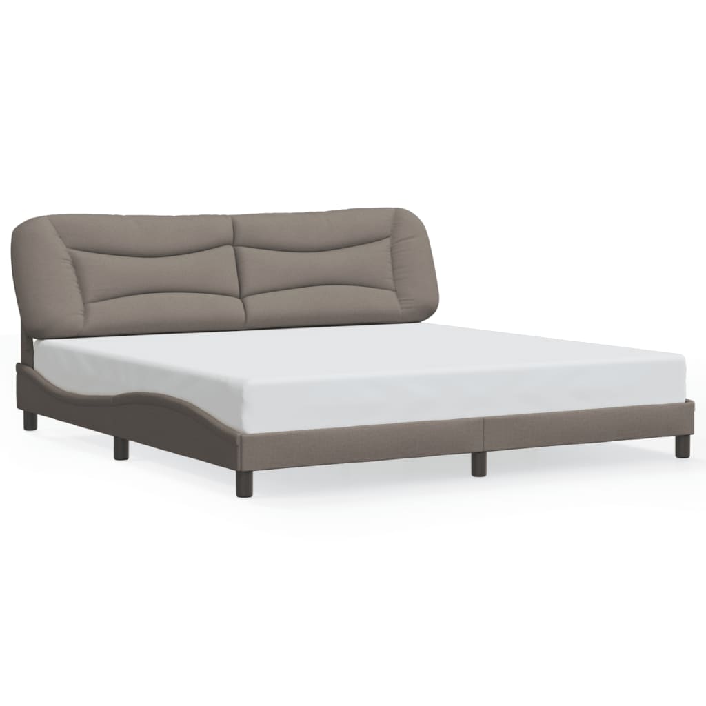 Cadre de lit avec LED sans matelas Hvar taupe 200x200 cm tissu - XIOS