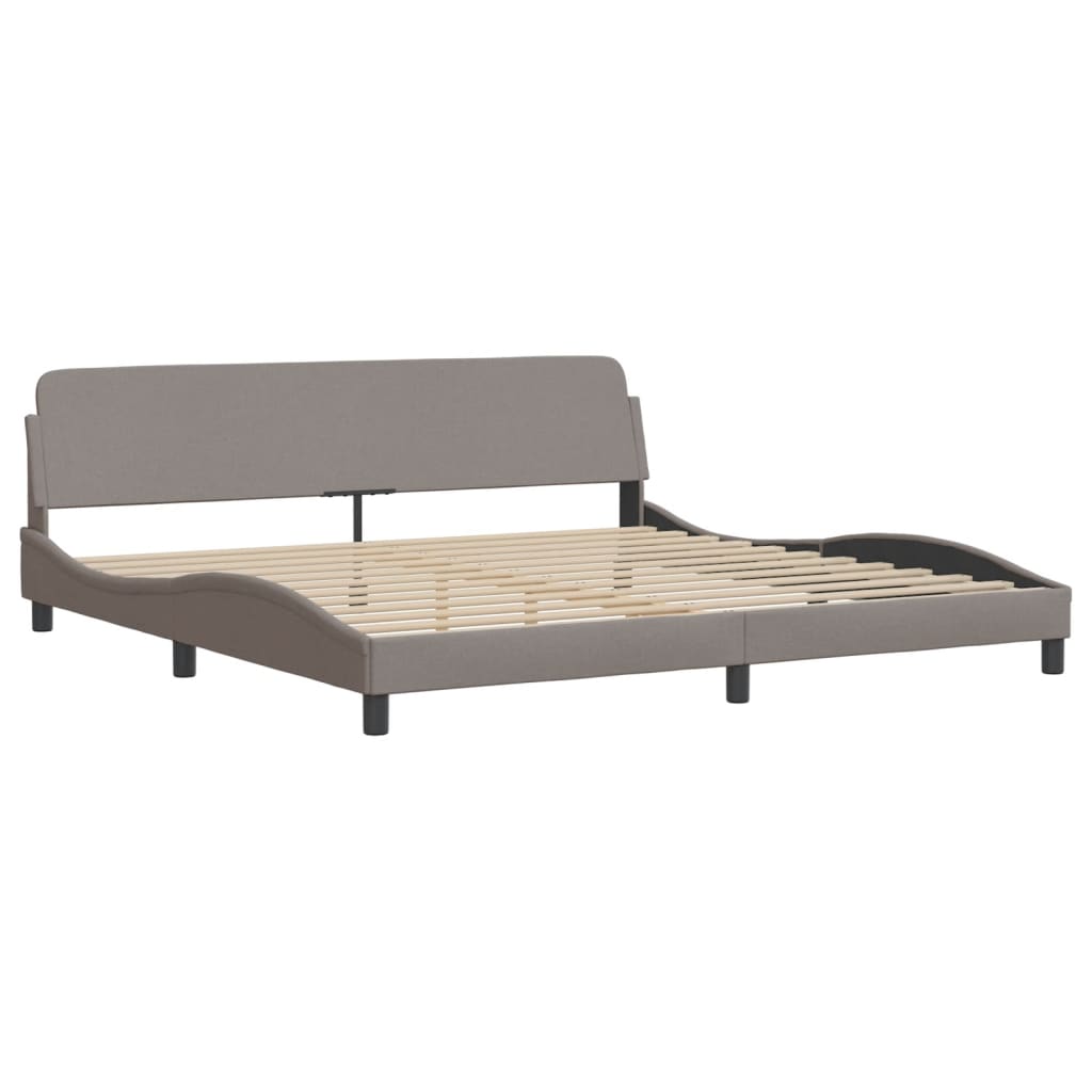 Cadre de lit avec LED sans matelas Hvar taupe 200x200 cm tissu - XIOS