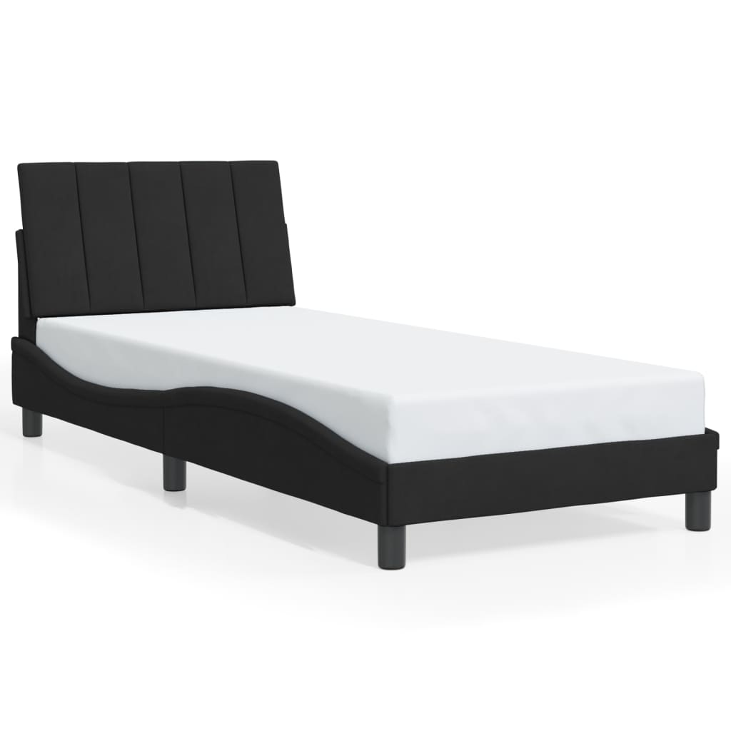Cadre de lit avec LED sans matelas noir 80x200 cm velours - XIOS