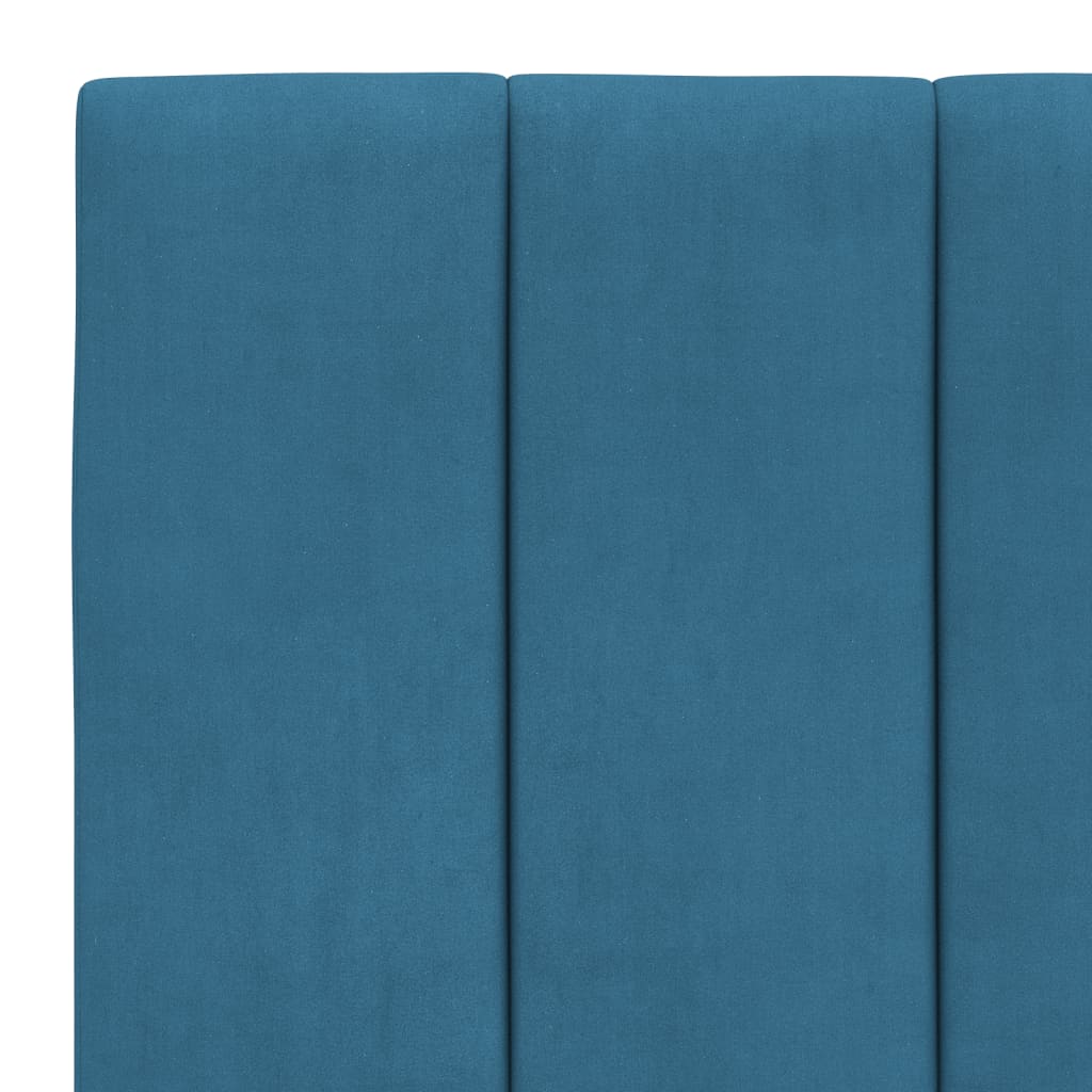 Cadre de lit avec LED sans matelas Hanko bleu 80x200 cm velours - XIOS
