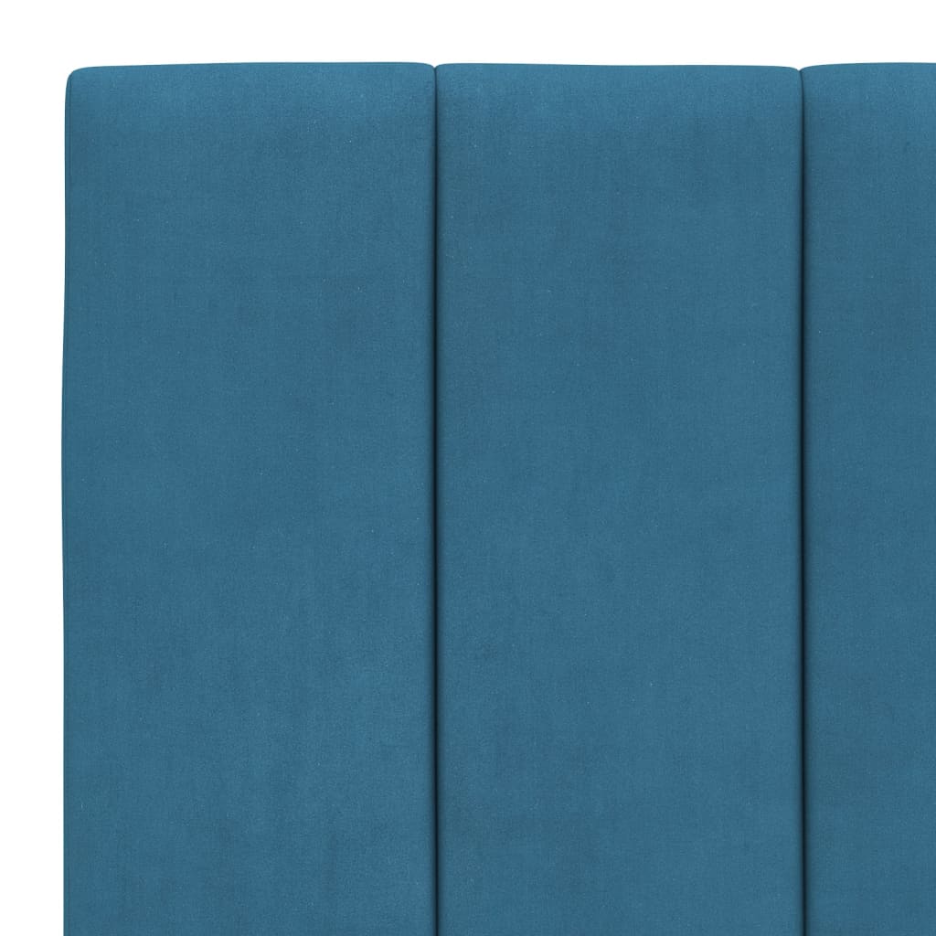 Cadre de lit avec LED sans matelas Hanko bleu 90x190 cm velours - XIOS