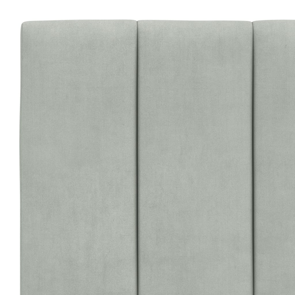 Cadre de lit avec LED sans matelas gris clair 90x200 cm velours - XIOS