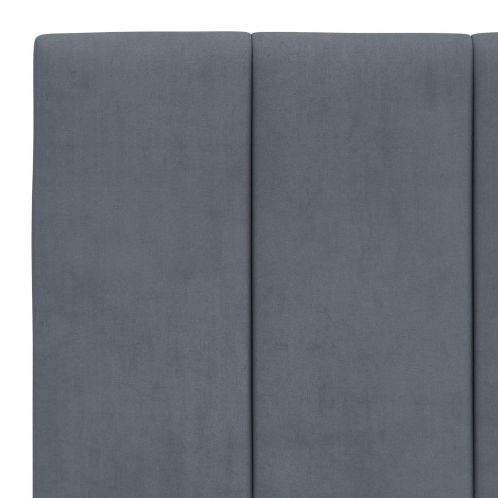 Cadre de lit avec LED sans matelas gris foncé 100x200cm velours - XIOS