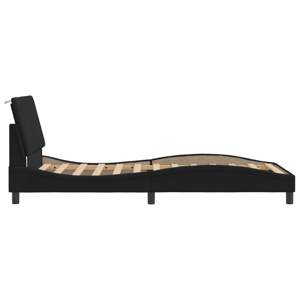 Cadre de lit avec LED sans matelas noir 100x200 cm velours - XIOS