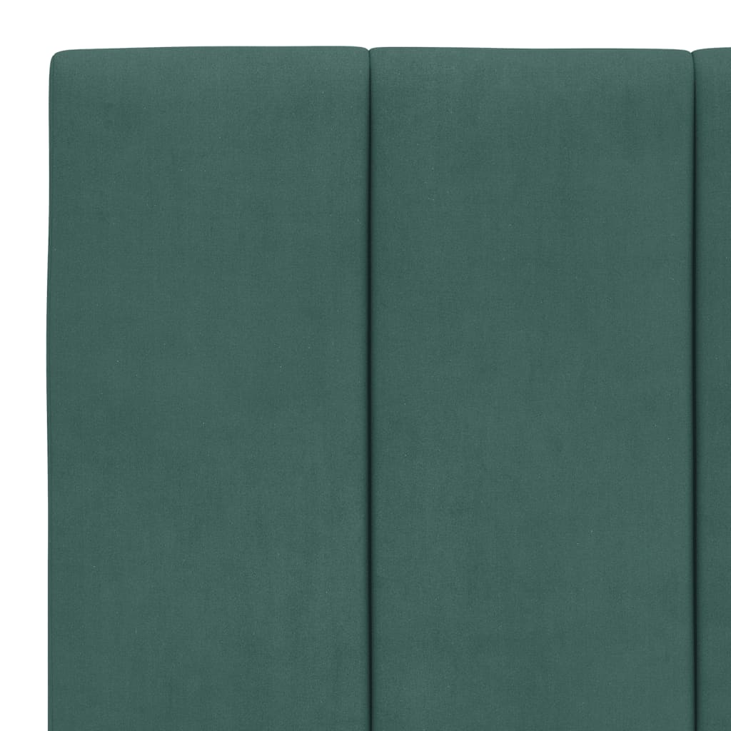 Cadre de lit avec LED sans matelas Hanko vert foncé 100x200cm velours
