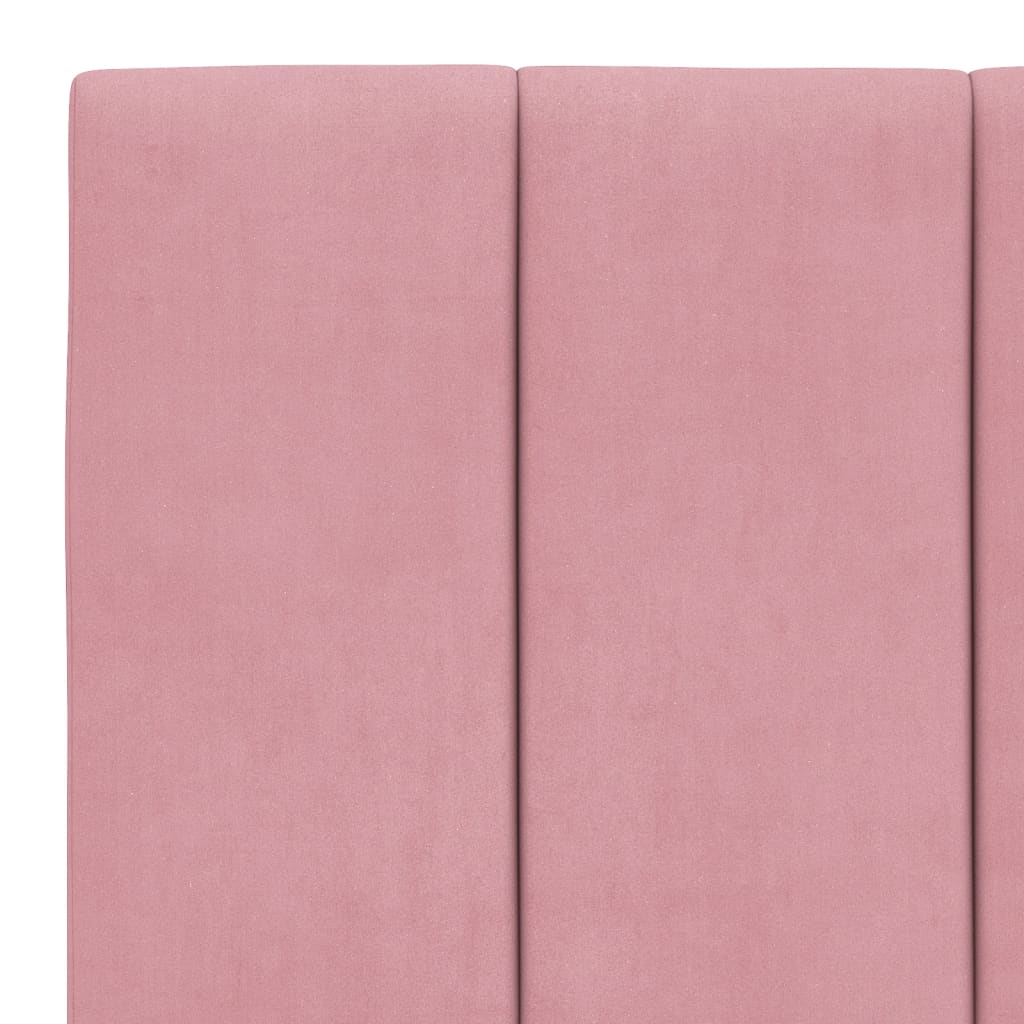 Cadre de lit avec lumières LED rose 100x200 cm velours - XIOS