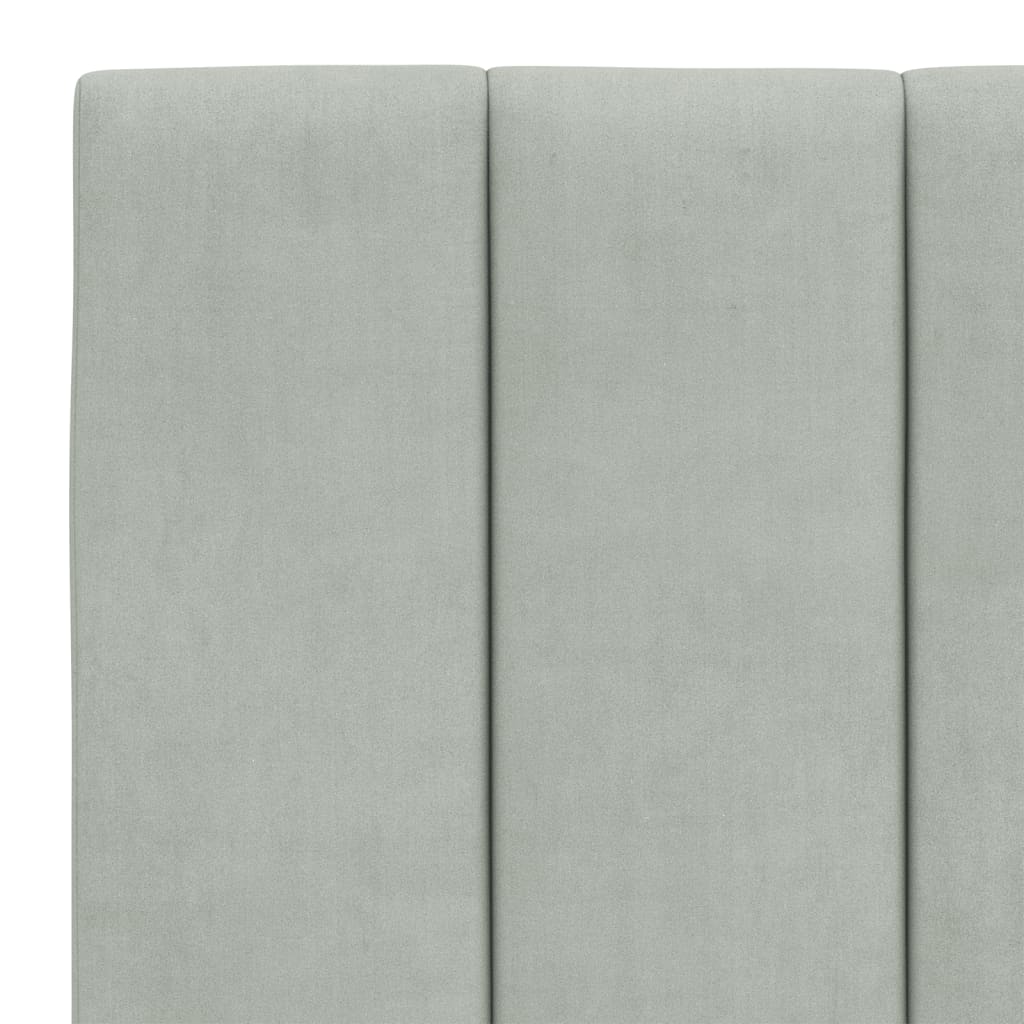 Cadre de lit avec LED sans matelas gris clair 120x200cm velours - XIOS