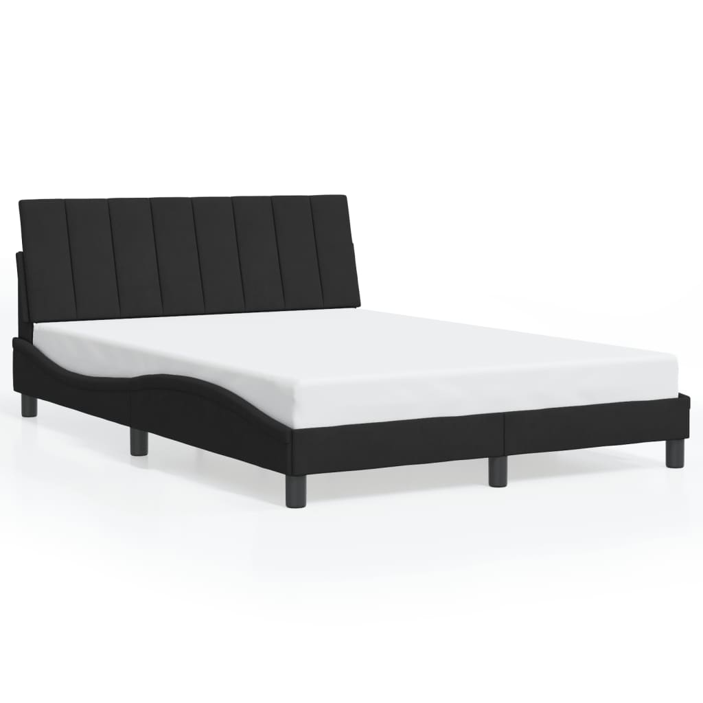 Cadre de lit avec LED sans matelas noir 120x200 cm velours - XIOS