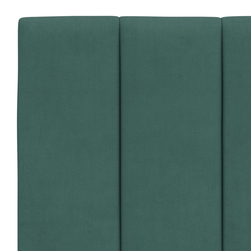 Cadre de lit avec LED sans matelas vert foncé 120x200cm velours - XIOS