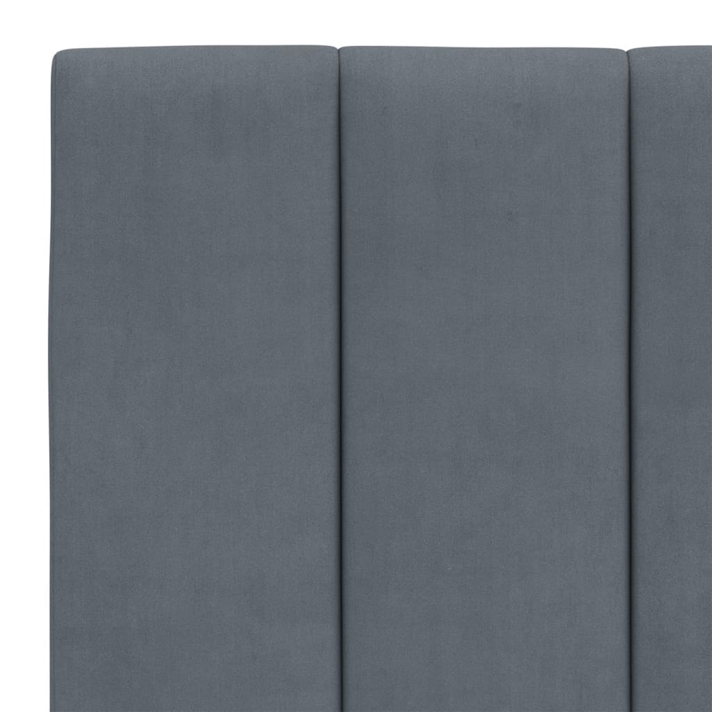 Cadre de lit avec LED sans matelas gris foncé 140x190cm velours - XIOS