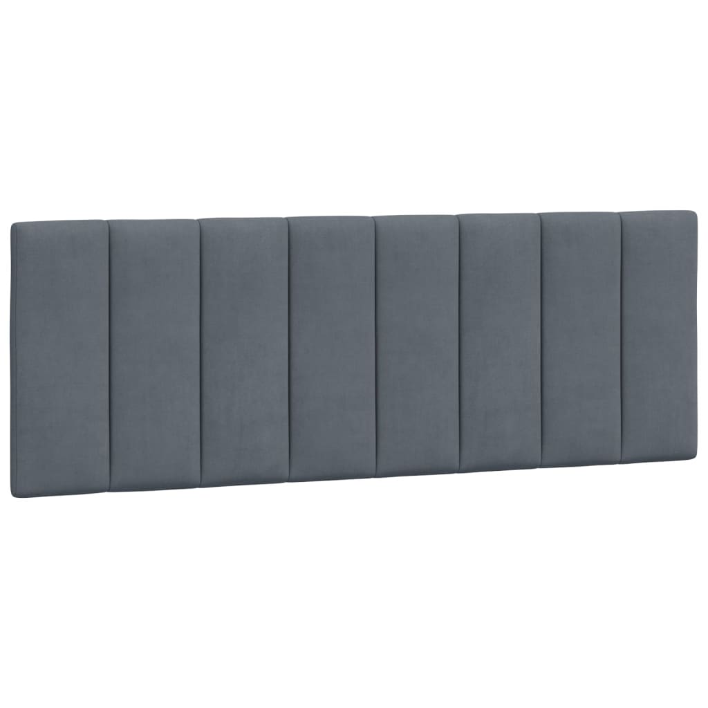 Cadre de lit avec LED sans matelas gris foncé 140x200cm velours - XIOS