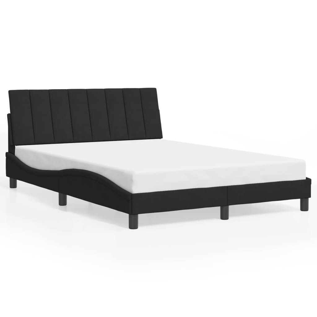 Cadre de lit avec LED sans matelas noir 140x200 cm velours - XIOS