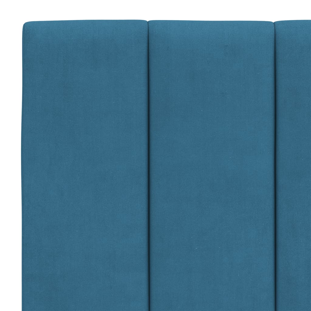 Cadre de lit avec LED sans matelas bleu 140x200 cm velours - XIOS