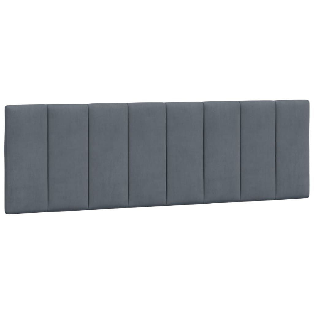 Cadre de lit avec LED sans matelas gris foncé 160x200cm velours - XIOS