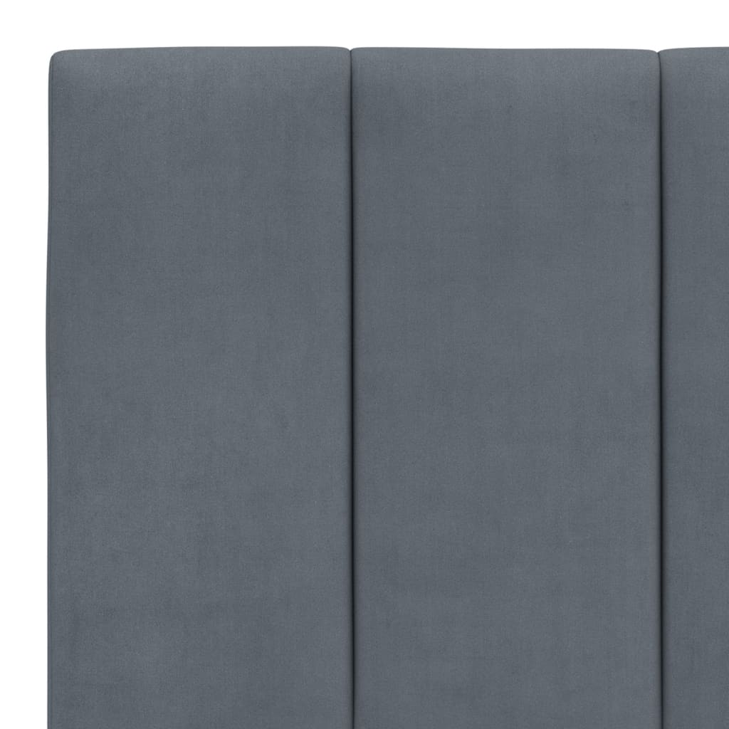 Cadre de lit avec LED sans matelas gris foncé 160x200cm velours - XIOS