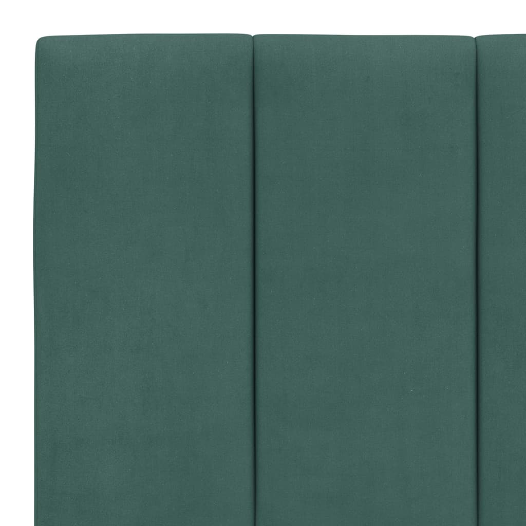 Cadre de lit avec LED sans matelas Hanko vert foncé 160x200 cm velours - XIOS