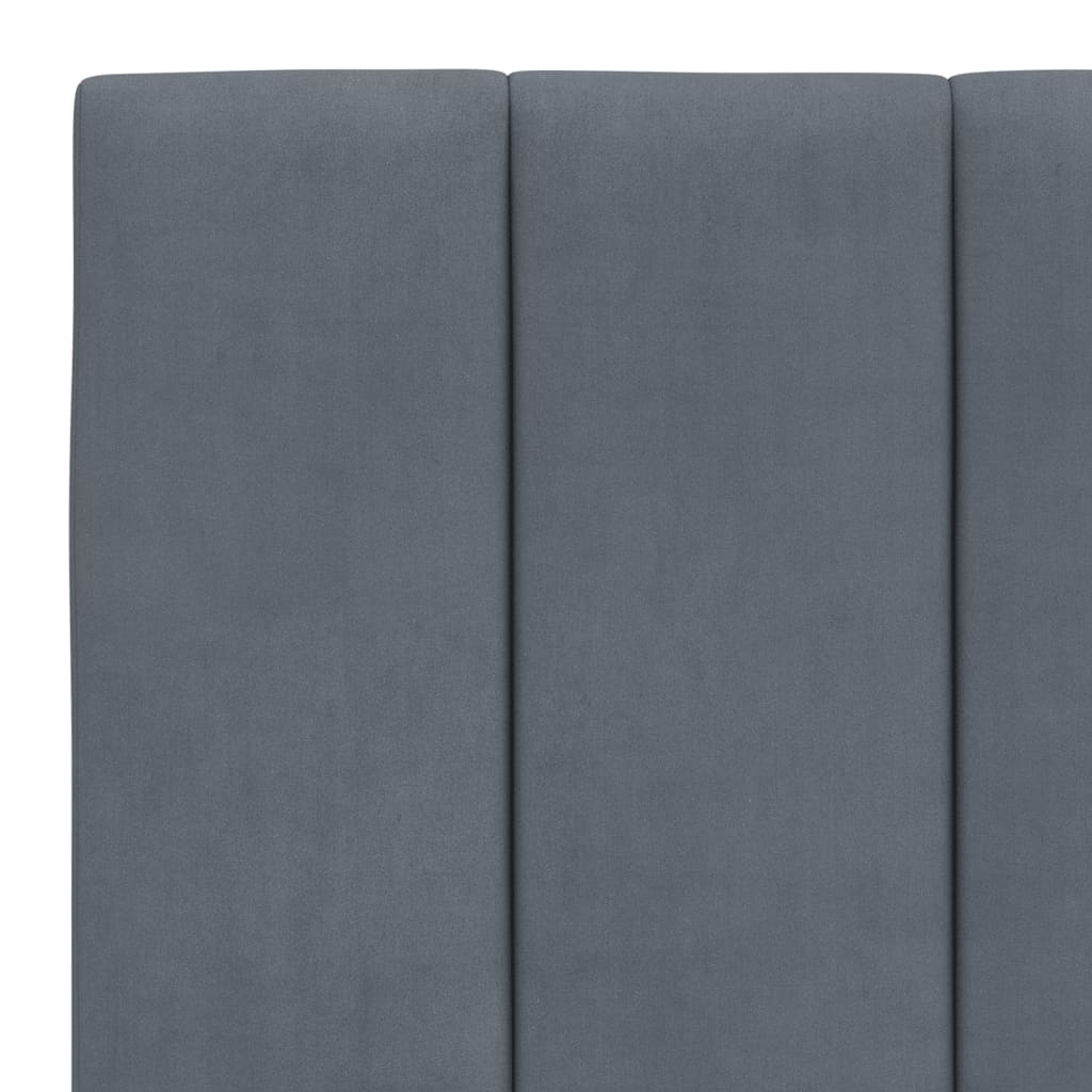 Cadre de lit avec LED sans matelas gris foncé 180x200cm velours - XIOS