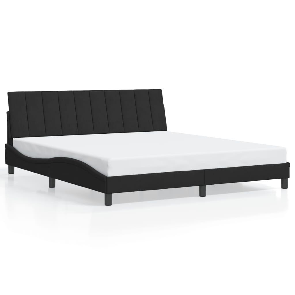 Cadre de lit avec LED sans matelas noir 180x200 cm velours - XIOS