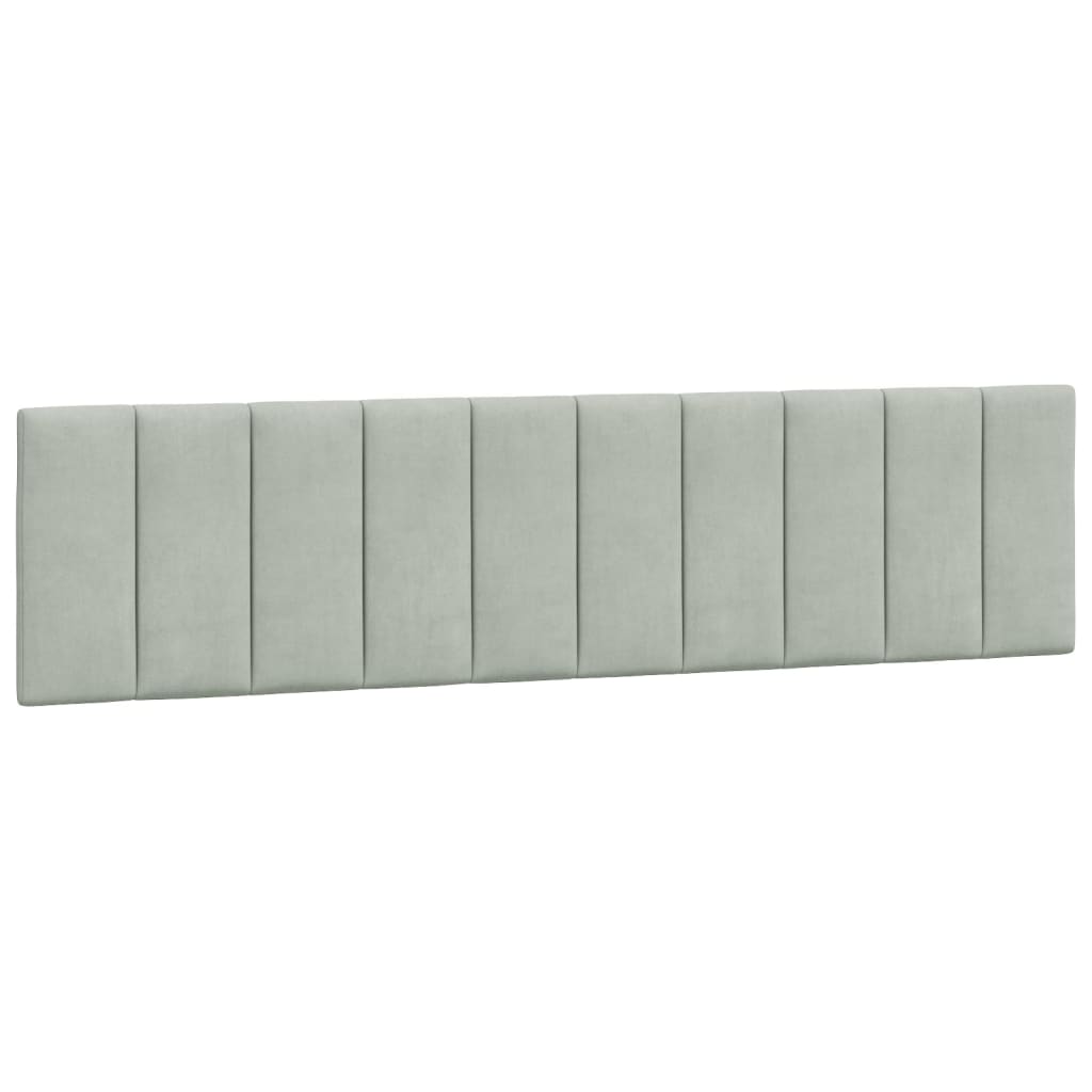 Cadre de lit avec lumières LED gris clair 200x200 cm velours - XIOS