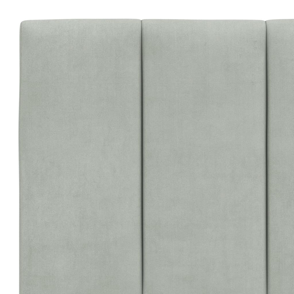 Cadre de lit avec lumières LED gris clair 200x200 cm velours - XIOS