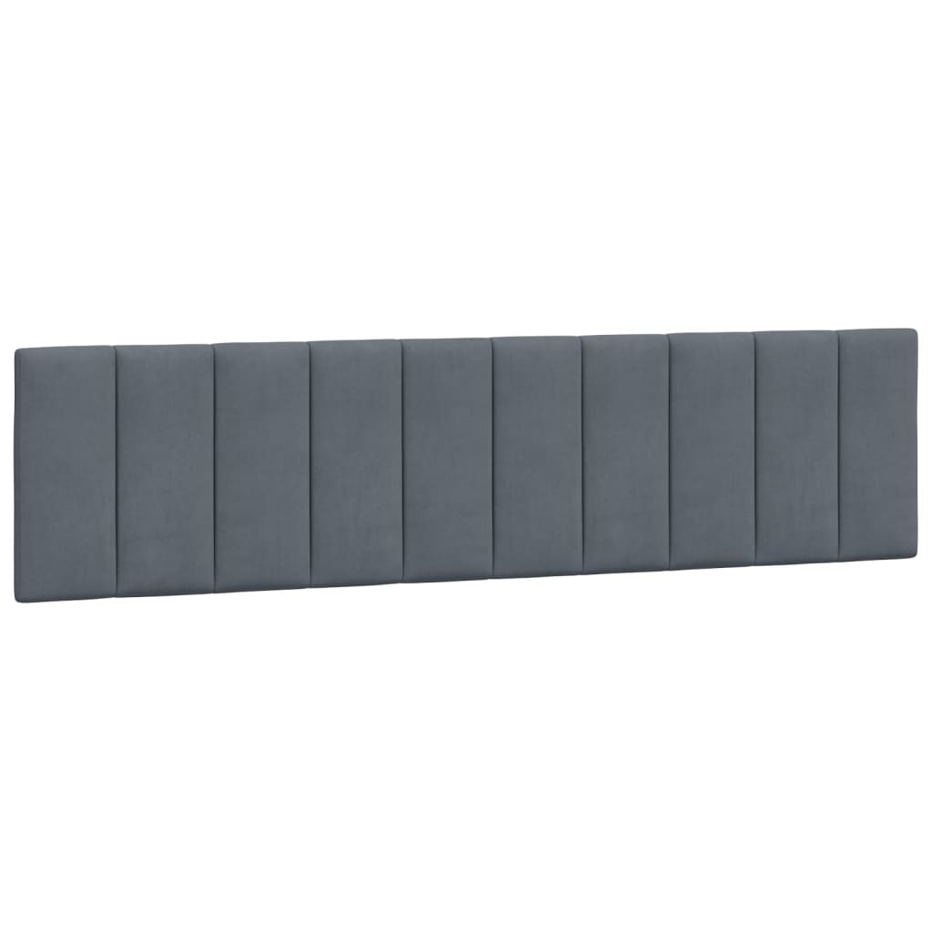 Cadre de lit avec lumières LED gris foncé 200x200 cm velours - XIOS