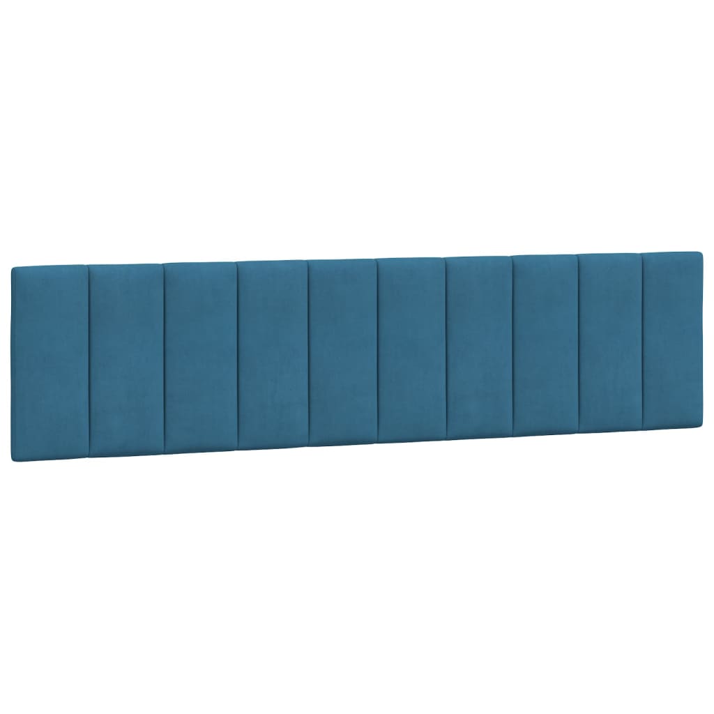 Cadre de lit avec LED sans matelas Hanko bleu 200x200 cm velours - XIOS