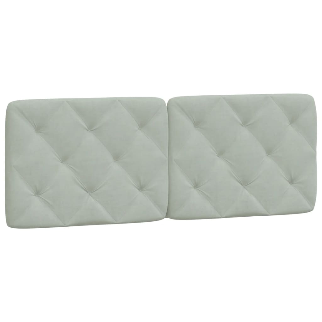 Cadre de lit avec LED sans matelas gris clair 140x190cm velours - XIOS