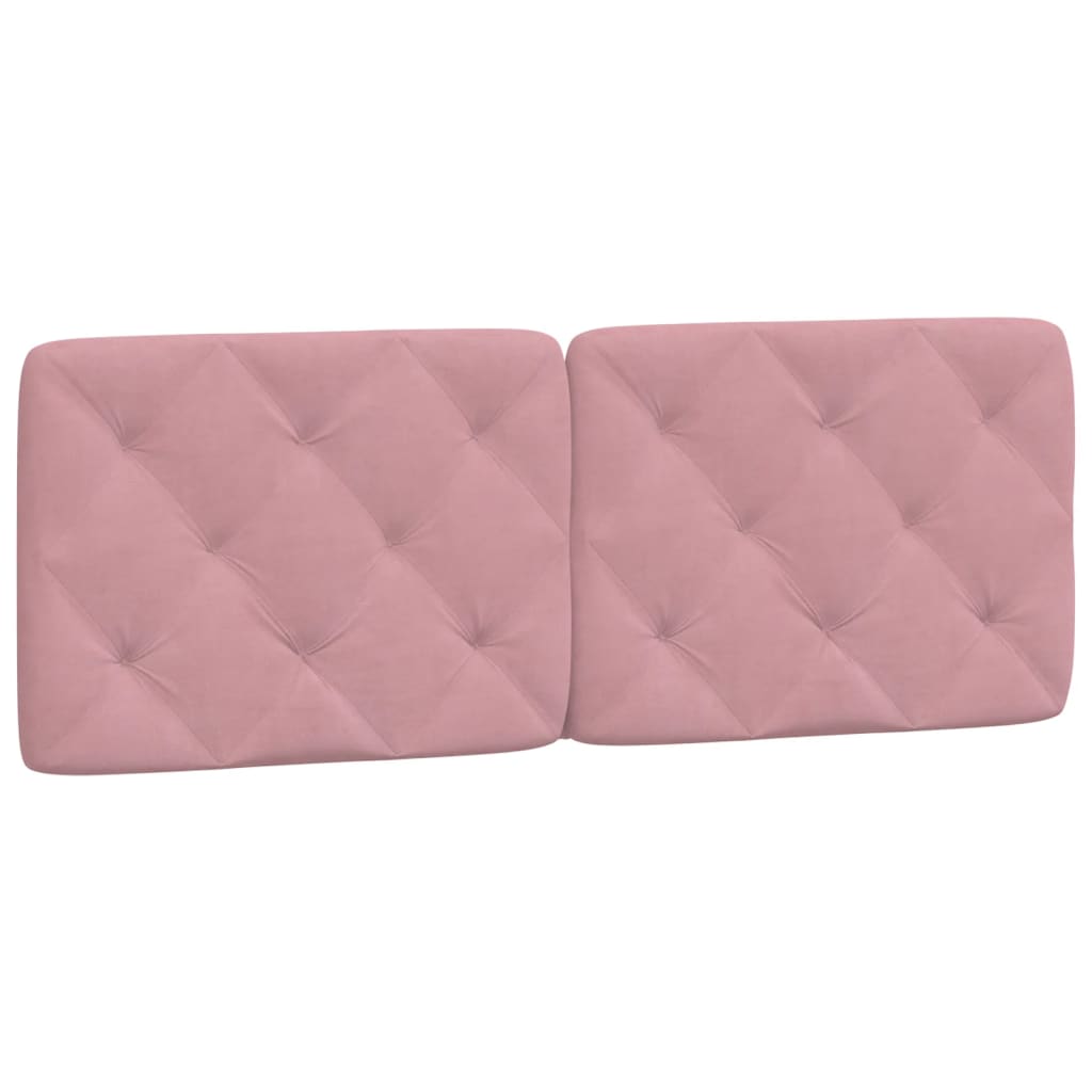 Cadre de lit avec LED sans matelas rose 140x190cm velours - XIOS