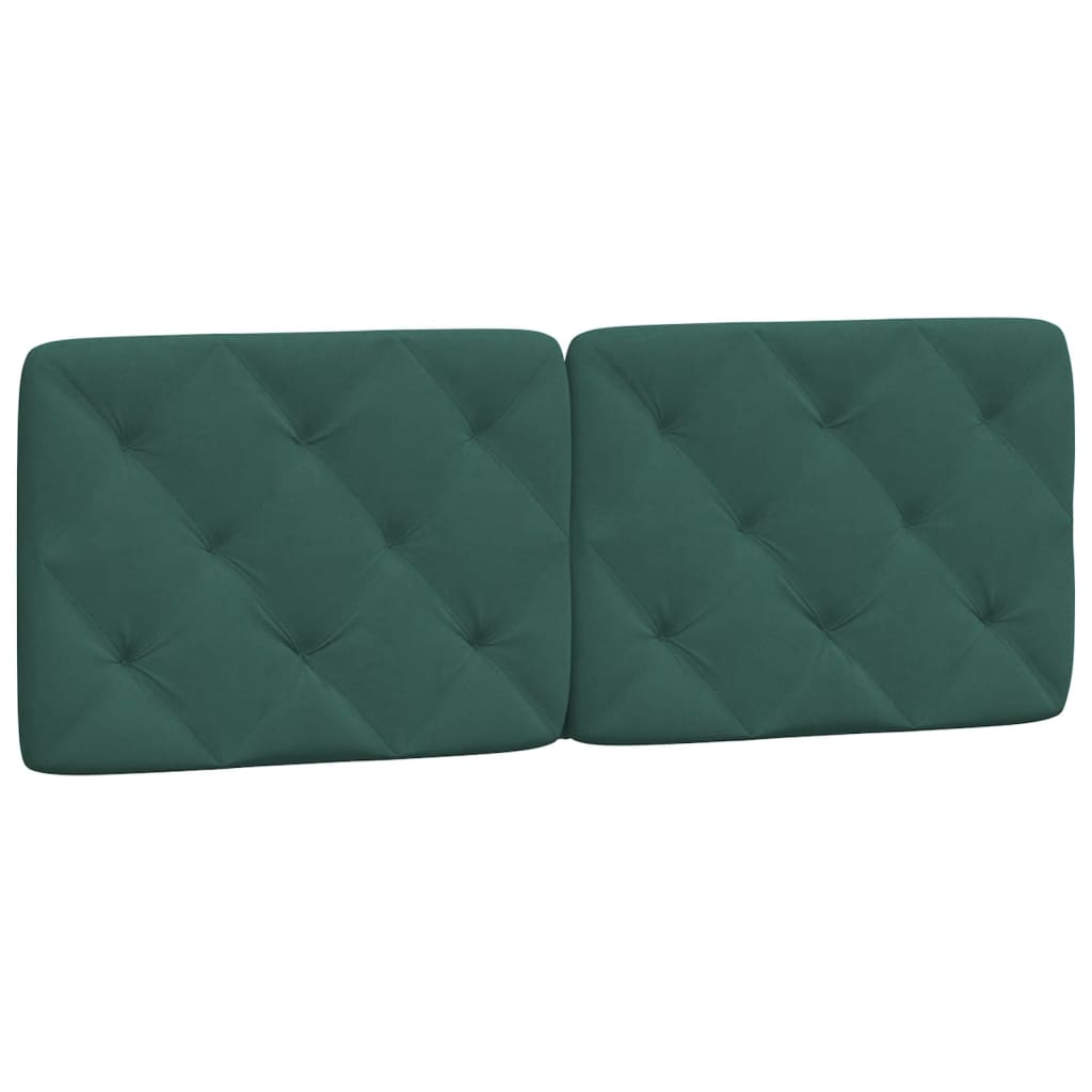 Cadre de lit avec lumières LED vert foncé 140x200 cm velours - XIOS