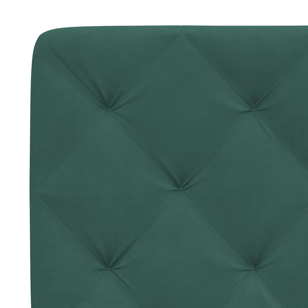 Cadre de lit avec lumières LED vert foncé 140x200 cm velours - XIOS