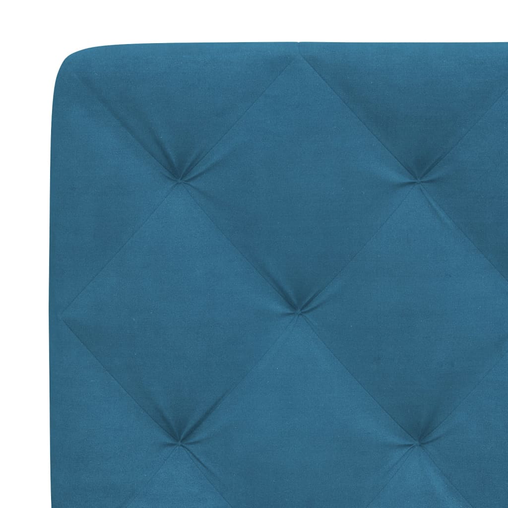 Cadre de lit avec LED sans matelas bleu 140x200 cm velours - XIOS