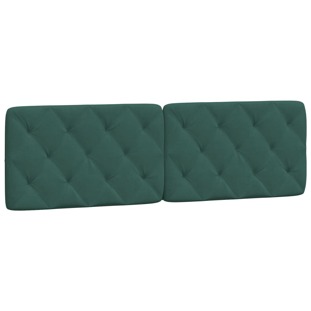 Cadre de lit avec lumières LED vert foncé 160x200 cm velours - XIOS