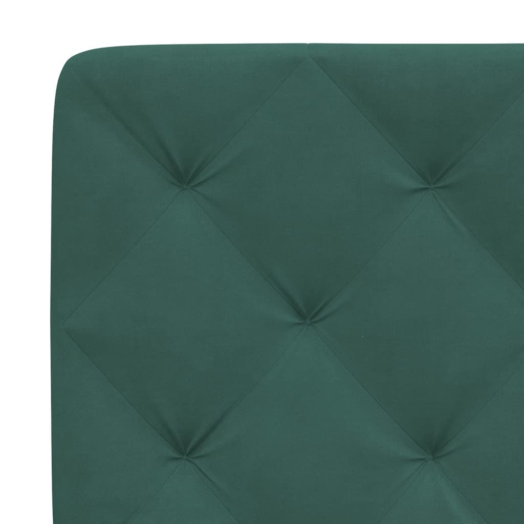 Cadre de lit avec lumières LED vert foncé 160x200 cm velours - XIOS