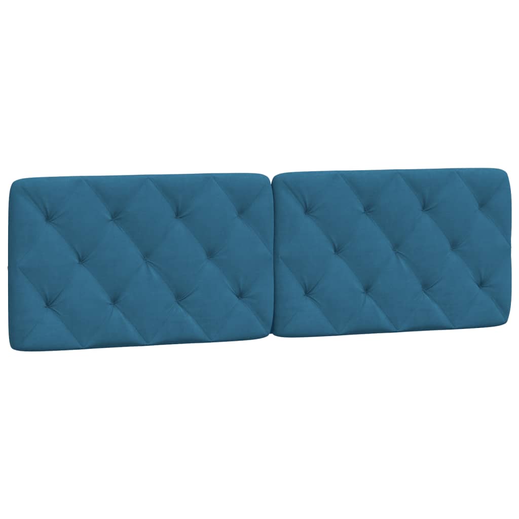Cadre de lit avec LED sans matelas bleu 160x200 cm velours - XIOS