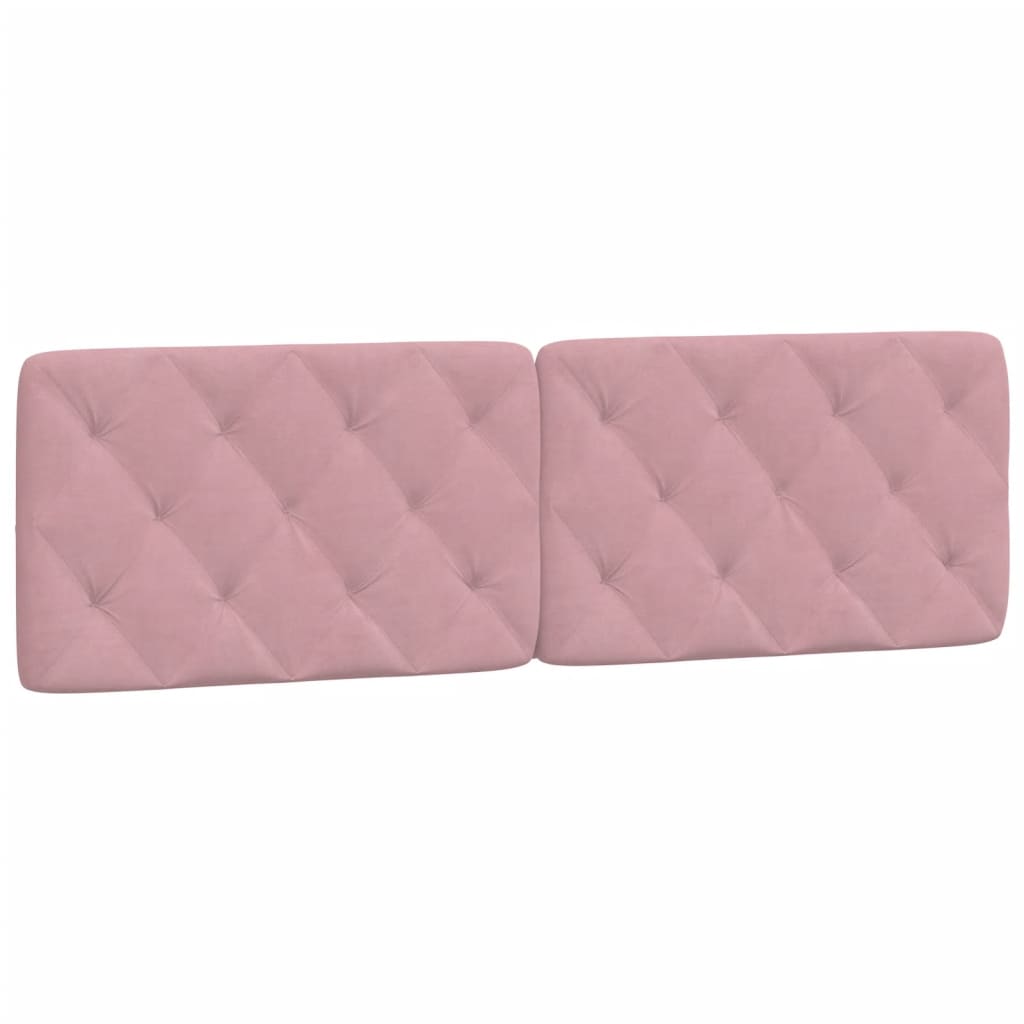 Cadre de lit avec LED sans matelas rose 160x200 cm velours - XIOS