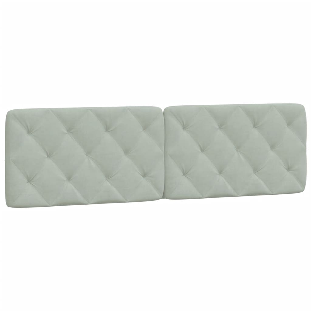 Cadre de lit avec LED sans matelas gris clair 180x200cm velours - XIOS