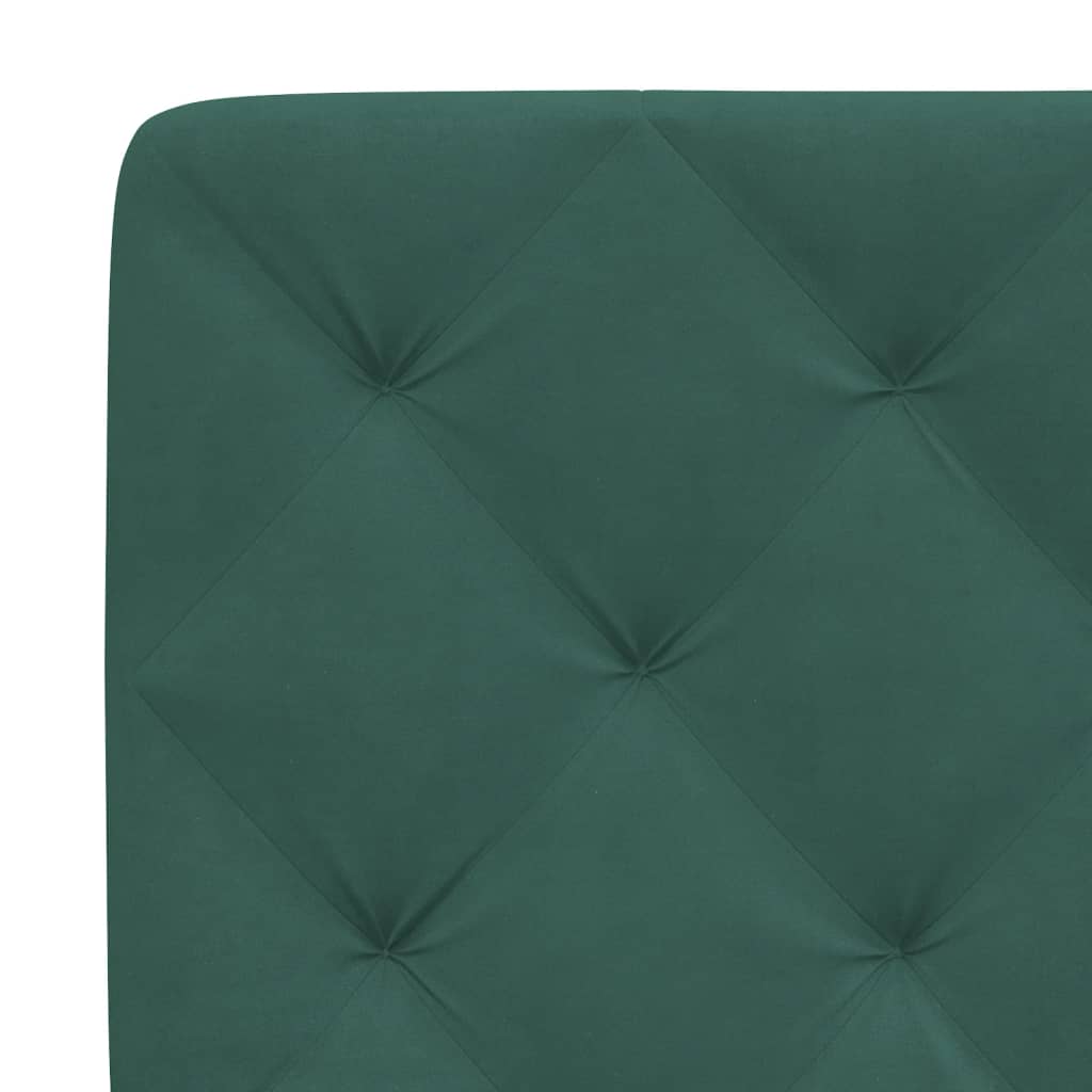 Cadre de lit avec lumières LED vert foncé 180x200 cm velours - XIOS