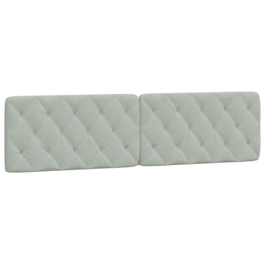 Cadre de lit avec lumières LED gris clair 200x200 cm velours - XIOS
