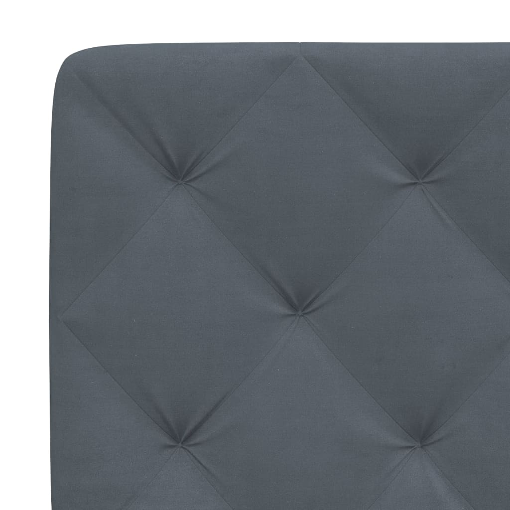 Cadre de lit avec lumières LED gris foncé 200x200 cm velours - XIOS