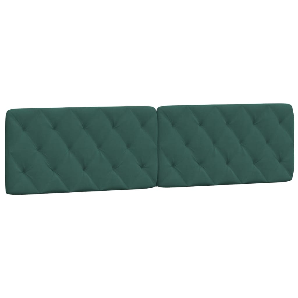 Cadre de lit avec lumières LED vert foncé 200x200 cm velours - XIOS