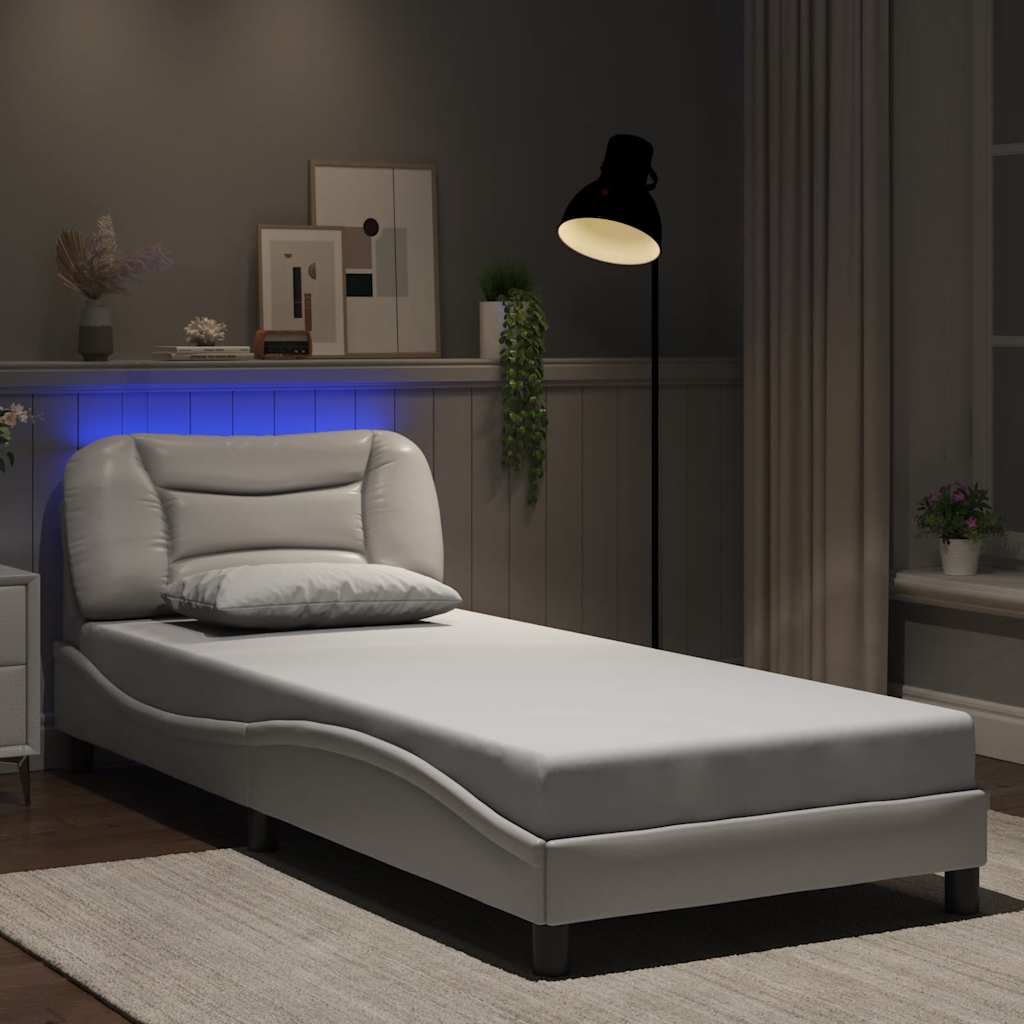 Cadre de lit avec LED sans matelas blanc 80x200 cm - XIOS