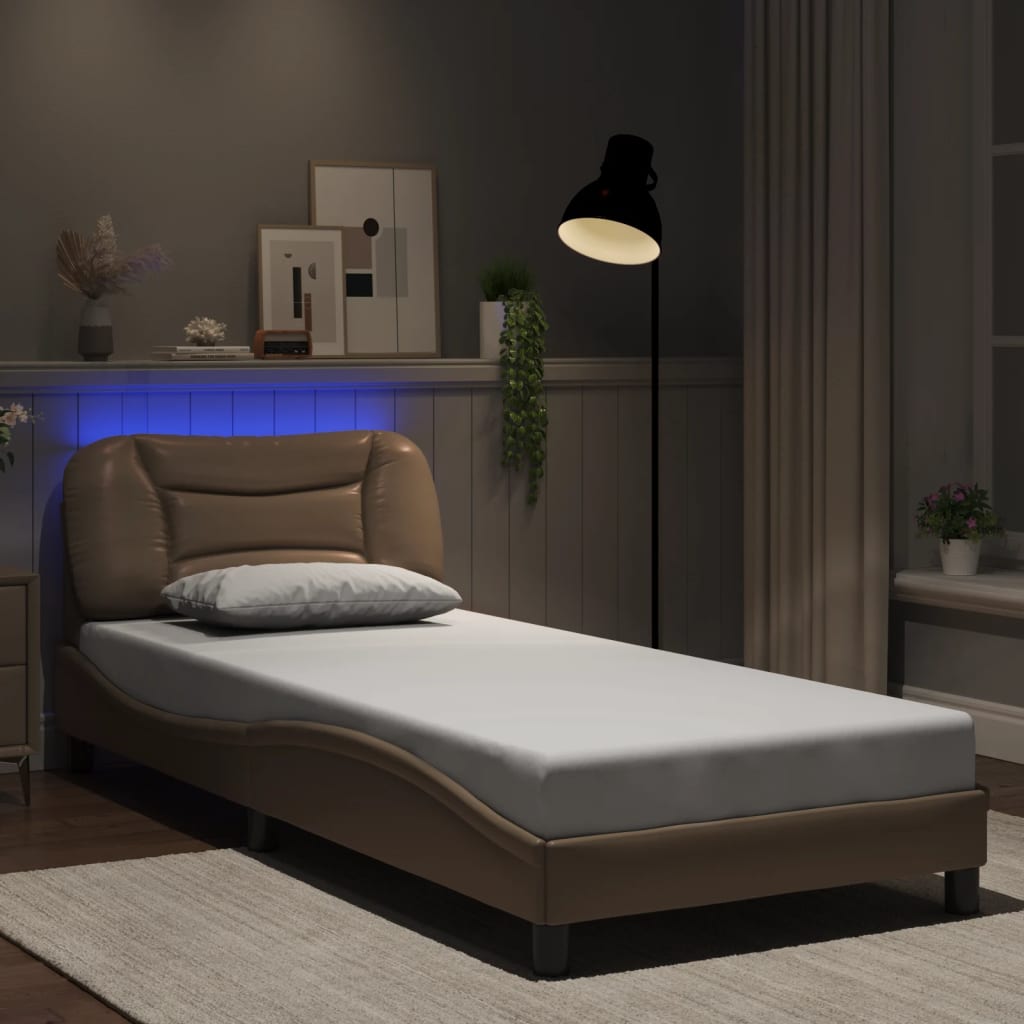Cadre de lit avec LED sans matelas cappuccino 80x200 cm - XIOS