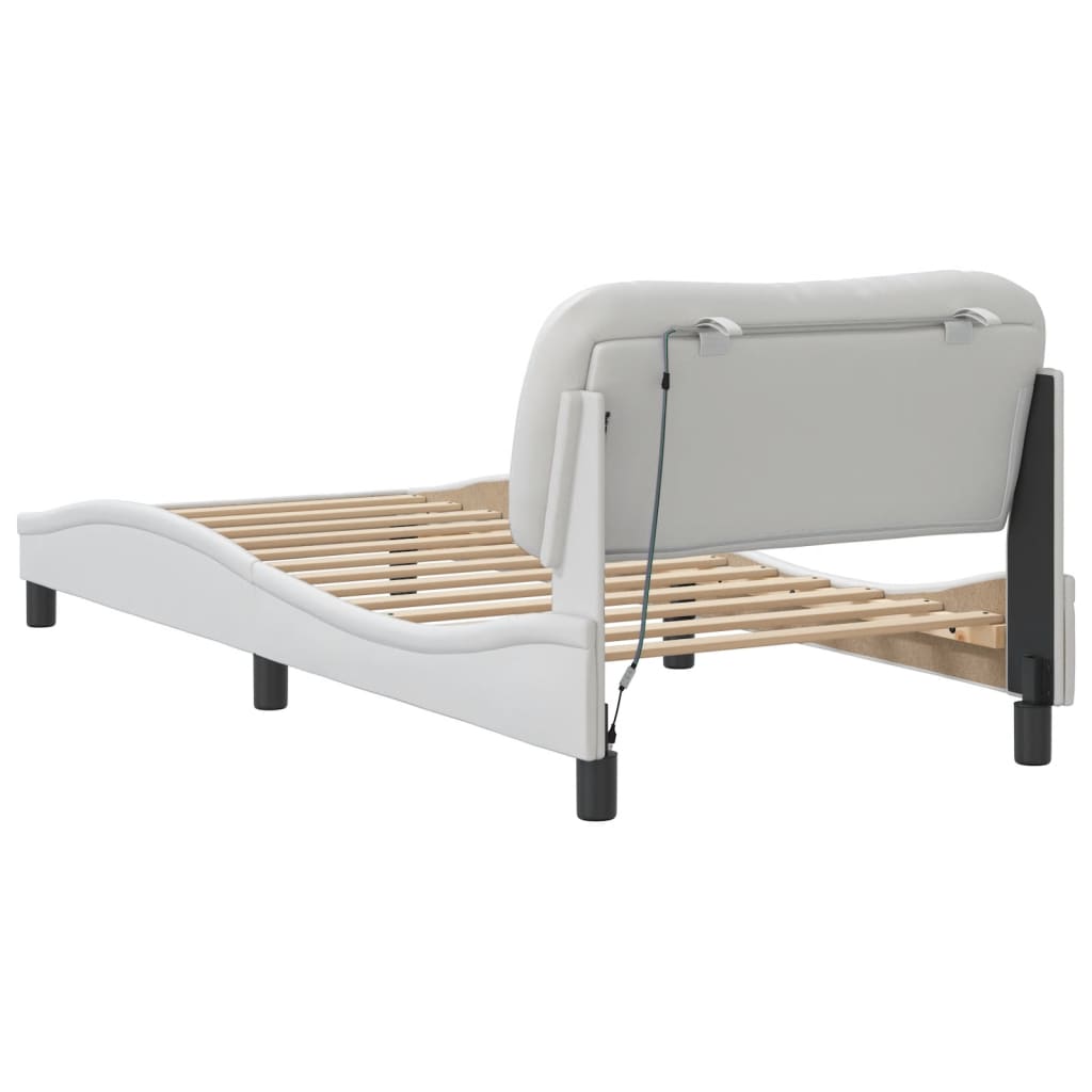 Cadre de lit avec LED sans matelas Hvar blanc 90x190 cm - XIOS